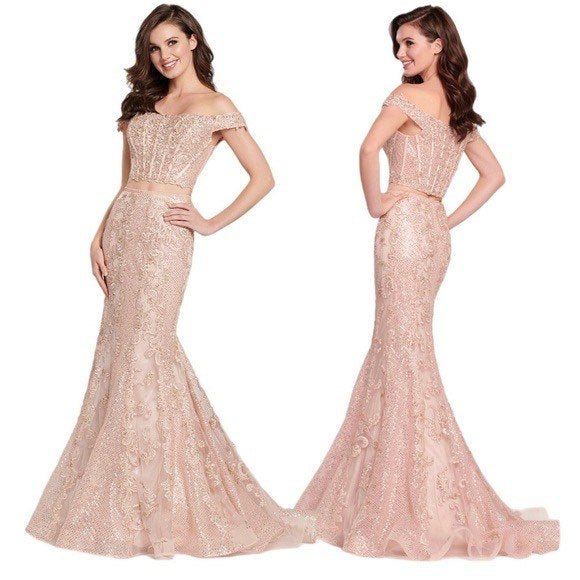 Pink 2-Piece Prom Dress