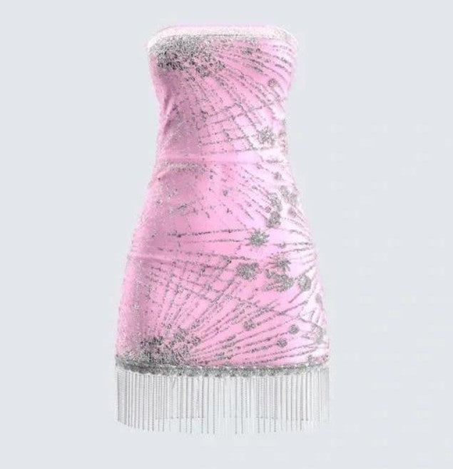 Pink and Silver Short Dress